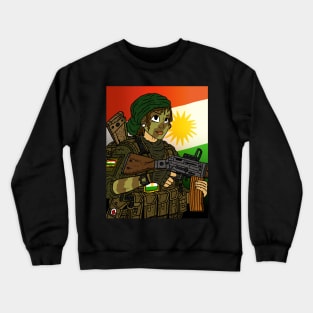 a female soldier of the kurdish defense forces, YPG. kurdistan. Crewneck Sweatshirt